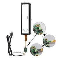 Panel Sentuh Kapasitif USB VS088TC-B Cocok dengan Layar LCD HSD088IPW1-A00 8.8 Inci 1920X480