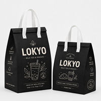 Sac isotherme personnalisé en non-tissé pour livraison alimentaire, avec doublure en aluminium, étanche et réutilisable, pour thé au lait