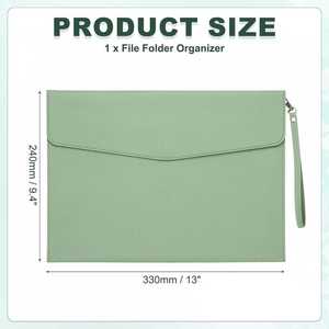 Dompet Portfolio Dokumen Kulit Model Folder A4 dengan Kancing Magnet untuk Penyimpanan File Bisnis, Tiket, dan Dokumen - Product Image 2