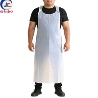 Tablier jetable en plastique PE de haute qualité, blanc, imperméable, pour le nettoyage, à bas prix