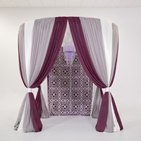Kit de drapage pour chapiteau rond 3x3m en aluminium et fer forgé pour jardin et mariage, très facile à transporter et à installer