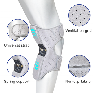 Attelle de genou à ressort en néoprène gris-noir avec protection professionnelle pour l'<span class=keywords><strong>escalade</strong></span> et les squats – Dispositif d'assistance - Product Image 3