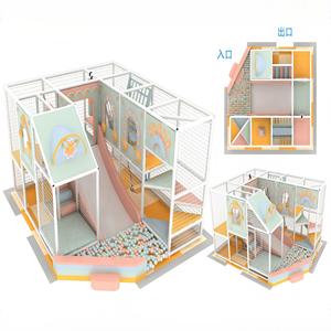 Công viên giải trí sân chơi trong nhà thú vị với cầu trượt và bể bóng Đại Dương và cầu thang cầu vồng và lưới leo - Product Image 1