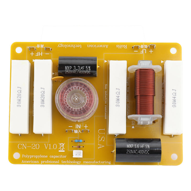 CN20-b Two-way Copper Audio Crossover 4-8 Ohm 300W Protect Speaker Frequency Divider for Speakers Accessories