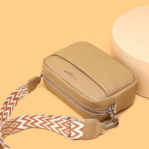 PU leather crossbody bag Women camera shoulder purse Wide <b>strap</b> messenger bag Zipper closure daily bag - Product Image 6