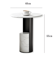 Table console minimaliste italienne en pierre naturelle, table d'appoint moderne pour entrée, canapé ou chevet