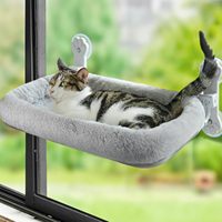 Hamac pour chat pliable à double ventouse, échelle pour chat, lit suspendu à ventouse pour fenêtre, lit pour animal de compagnie pour balcon, fournitures pour animaux de compagnie