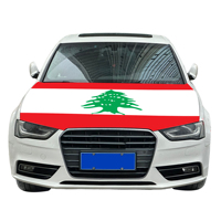 Housse de capot de voiture avec drapeau du Liban, housse de moteur de voiture avec drapeau, vente en gros, tissu élastique personnalisé, vente directe d'usine
