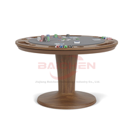 Table de poker longue en bois massif BCP-02 à 8 joueurs avec table de poker LED Table de poker classique personnalisée de luxe