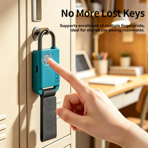 Cadenas intelligent biométrique à empreinte digitale, sans clé, portable, rechargeable USB-C, en alliage de zinc, pour casier de gym, sac à dos, valise - Product Image 1