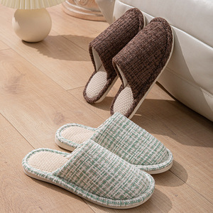 Pantofole in Lino con Design Silenzioso Antiscivolo per Primavera e Autunno, Nuove Ciabatte Morbide in Cotone e Lino per Casa - Product Image 4