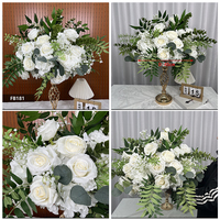 Boule de fleurs artificielles en soie douce pour décoration d'arche de mariage, centre de table, fête d'anniversaire, Saint-Valentin - Vente en gros