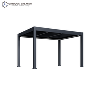 Pergola Bioclimatique Autoportante de Luxe Prestige 4x3m en Aluminium Motorisée Électrique Étanche Thermolaquée pour Balcon et Jardin