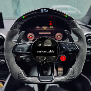 Volante de Fibra de Carbono Personalizado para <span class=keywords><strong>Audi</strong></span>, Estilo RS, Actualización <span class=keywords><strong>Interior</strong></span>, LED, Volante A3 A4 A5 A6 A7 Q5 Q7 A8 S5 S7 RS7 Q3 Q8 TT R8 - Product Image 2