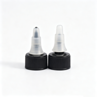 Bouteille compte-gouttes en plastique noir côtelé 24/410 avec bouchon à vis et embout transparent pour produits cosmétiques, chimiques et liquides ménagers