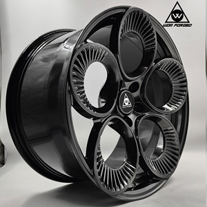 Rines de Aleación Forjados de 5 Turbinas en Negro Brillante Personalizados de <span class=keywords><strong>18</strong></span> 19 20 21 22 Pulgadas para <span class=keywords><strong>Alfa</strong></span> Romeo <span class=keywords><strong>Mito</strong></span> 159 4c Giulia Giulietta Stelvio - Product Image 2
