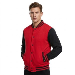 Veste de baseball personnalisée avec logo, streetwear, broderie de haute qualité, veste bomber en cuir et polaire pour l'hiver, veste de baseball pour hommes - Product Image 1