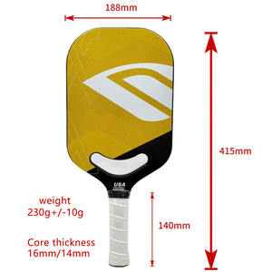 Paleta <span class=keywords><strong>de</strong></span> Pickleball <span class=keywords><strong>de</strong></span> Fibra <span class=keywords><strong>de</strong></span> Carbono T700 sin Bordes, Núcleo <span class=keywords><strong>de</strong></span> Panal <span class=keywords><strong>de</strong></span> Abeja <span class=keywords><strong>de</strong></span> 16 mm, Control <span class=keywords><strong>de</strong></span> Giro y Potencia, Superficie Texturizada, Logotipo Personalizado, Suministro OEM - Product Image 3