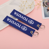 Porte-clés en tissu polyester écologique tissé rectangulaire personnalisé avec logo OEM/ODM pour cadeaux d'entreprise, anime et concerts – Vente en gros