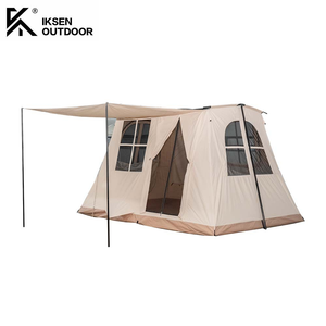 Outdoor Camping House Shape <b>Tent</b> with Sun Shelter TC Fabric Outdoor Hiking <b>Tent</b> - Product Image 5