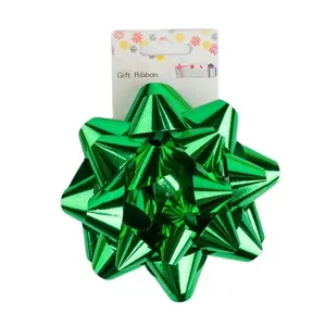Hot Sale Holo graphic Star Bow Geschenk paket Ribbon Bows Verschiedene Farben Kunststoff Mini Geschenk bogen für Hochzeit Geburtstag Dekoration