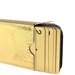 Vente en gros de cartes de poker dorées personnalisées Kingcolor, cartes à jouer dorées imperméables, matériau papier, emballage en boîte cadeau - Product Image 1