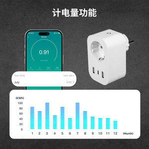 Tuya Smart <b>Plug</b> With 2 Usb And 1 <b>Type</b> <b>C</b> Port For Universal Use Wi Fi Control Plastic Design CN <b>Plug</b> - Product Image 5