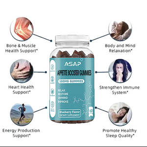 Gomitas orgánicas de etiqueta privada para aumentar el apetito, gomitas veganas para aumentar de peso para niños, sabroso sabor a Espino natural y sin azúcar - Product Image 2