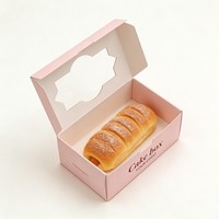 Boîtes d'emballage en papier pour pâtisseries, brownies, beignets, biscuits, pain, bonbons, boîte alimentaire personnalisée avec fenêtre transparente