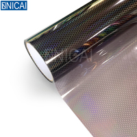 Film de lampe laser en nid d'abeille Film de lumière transparent à motif de ruche Film de lumière résistant aux rayures Film de teinte de phare durable