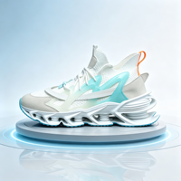 Baskets de sport décontractées pour adolescents, style Mecha, avec amorti Blade, couleur Cyan, respirantes, en Fly Knit, légères, pour la course et la marche