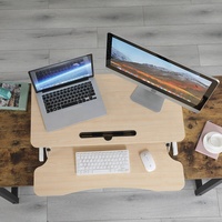 Convertisseur de bureau ergonomique réglable en hauteur avec vérin à gaz pneumatique pour position assise ou debout