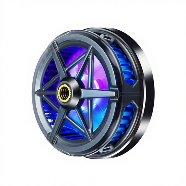 S6X RGB Light Gaming Mini Fan 5000RPM Silent ABS Aluminum Ice Porcelain Mobile Phone Cooler Magnetic Semiconductor Black