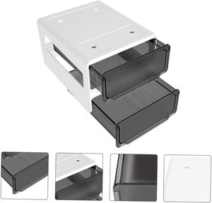 Under Desk Storage <b>Plastic</b> Double Layer Transparent Self-Adhesive Table Drawer Organizer With <b>Sliding</b> - Product Image 3