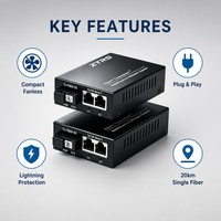 Convertidor de Medios de Fibra Óptica ZTRS 10/100M, 2 Puertos, Fibra Única SC, 20 km, para Cámara IP, CCTV, NVR, Seguridad, Telecomunicaciones, Red de Acceso