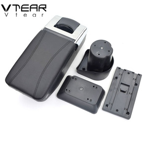 Accoudoir en cuir Vtear pour <span class=keywords><strong>Nissan</strong></span> <span class=keywords><strong>Micra</strong></span>/March, boîte de rangement centrale, fil rouge, accessoires de style automobile, accoudoir intérieur en ABS - Product Image 5