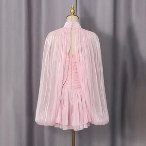 Conjunto de Dos Piezas con Volantes para Mujer, <span class=keywords><strong>Top</strong></span> de Cuello Alto y Manga Larga, Vestido sin Tirantes, Conjuntos Femeninos - Product Image 4