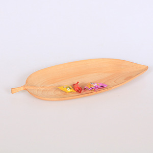 Plateau en bois en forme de feuille, en hêtre, pour fruits et en-cas, pour salon, hôtel, service à thé - Product Image 3
