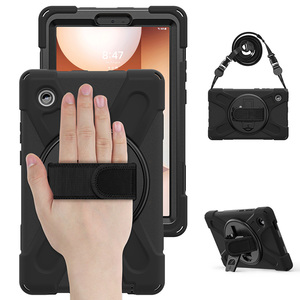 Funda Resistente a Impactos de Silicona con Correa de Mano y Soporte Giratorio Integrado para <span class=keywords><strong>Samsung</strong></span> Galaxy <span class=keywords><strong>Tab</strong></span> A11 8.7 Pulgadas 2025 X130 X135 - Product Image 1