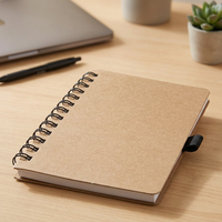 Cuaderno de Ejercicios Cobble, Formato B6/B5, 100 Hojas, Encuadernado en Espiral, Hecho de Cartón Reciclado y Papel de Piedra, para Uso Escolar, Modelo 107733-1