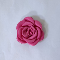 Kancing Manset Bunga Kamelia Satin 4cm Buatan Tangan Langsung dari Pabrik, Model Fashion Empat Musim dengan Pinggiran Terbakar untuk Pakaian