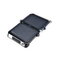 Parrilla de Contacto Digital Eléctrica para 4 Rebanadas, Sandwichera con Pantalla LED, Placas Antiadherentes, Prensa para Panini