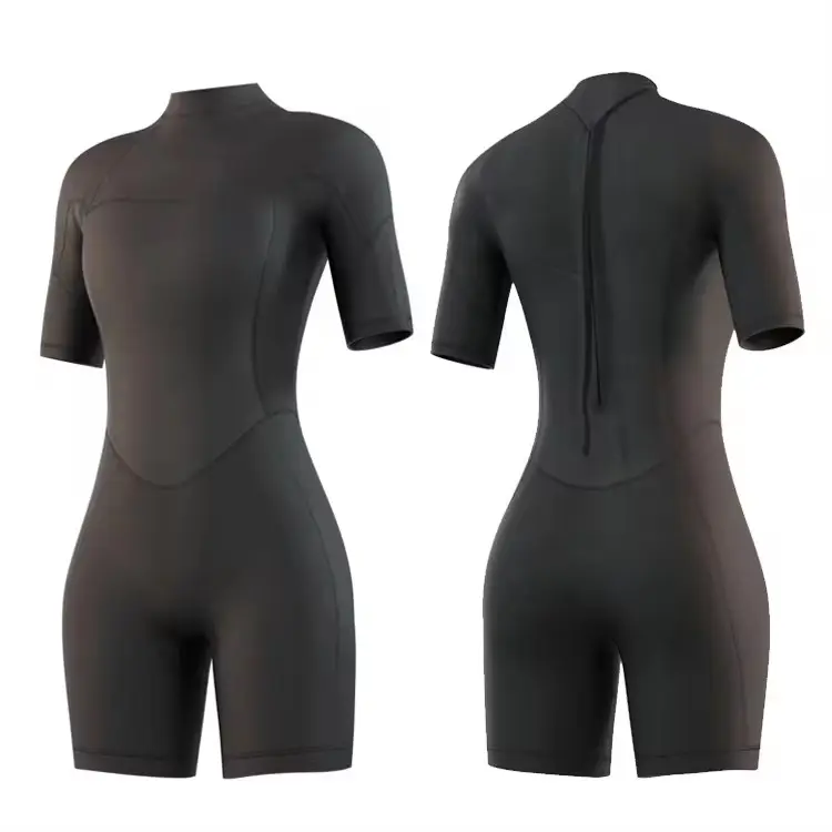 DIVESTAR individueller 3mm Neopren Kurzer Rücken Reißverschluss-Wetzanzug für Damen Tauch-Bauchanzug