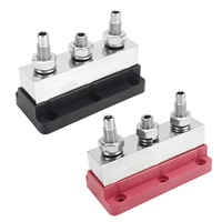 Barre omnibus QJ 600A à 4 goujons (3/8 pouce) M10, haute intensité, en cuivre nickelé, connexion par vis, bloc de distribution, bornier pour