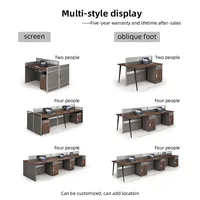 Novo produto moderno design painel computador mesa móveis de escritório compartimento de madeira 2.4.6.8 pessoas estação de trabalho