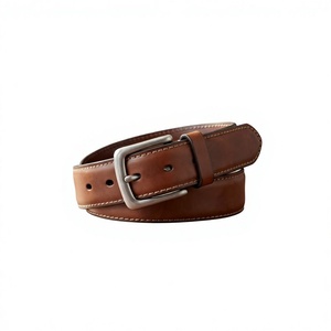 Ceintures en cuir véritable en gros, couleur noire, 100% cuir de vache original, ceinture décontractée pour homme, cadeaux, boucle carrée en acier, B.S INTERNATIONAL Vintage - Product Image 6