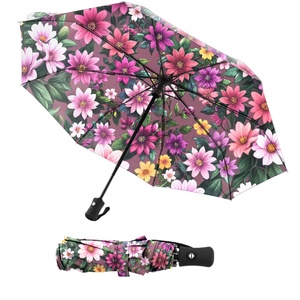 Durable Full Print Eco Friendly 8 Ribs Compact Auto Open Close Folding Umbrella for Car Backpack Purse - Product Image 1