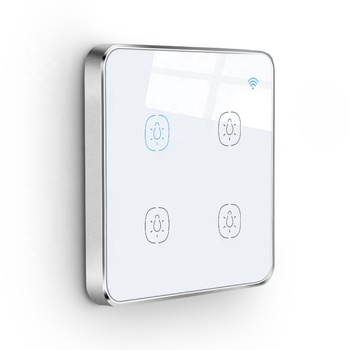 For Smart Life APP UK/EU Standard WiFi 4-Gang 10A Smart Touch Switch for Remote Control Via Mobile Phones