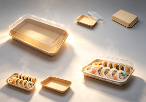 Boîte en papier kraft jetable transparente et portable pour pâtisserie, tiramisu, gâteau, sushi, emballage à <span class=keywords><strong>emporter</strong></span> pour la restauration - Product Image 5