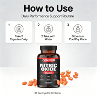 Améliorateur naturel d'oxyde nitrique, booste l'énergie, l'endurance et la force musculaire, capsules d'oxyde nitrique idéales